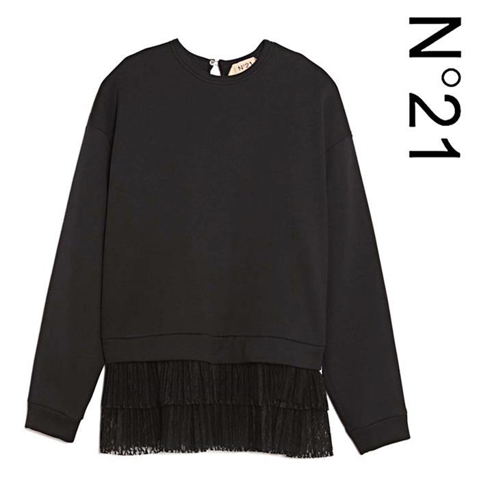 N˚21 Women Layered Crop Sweatshirt Black