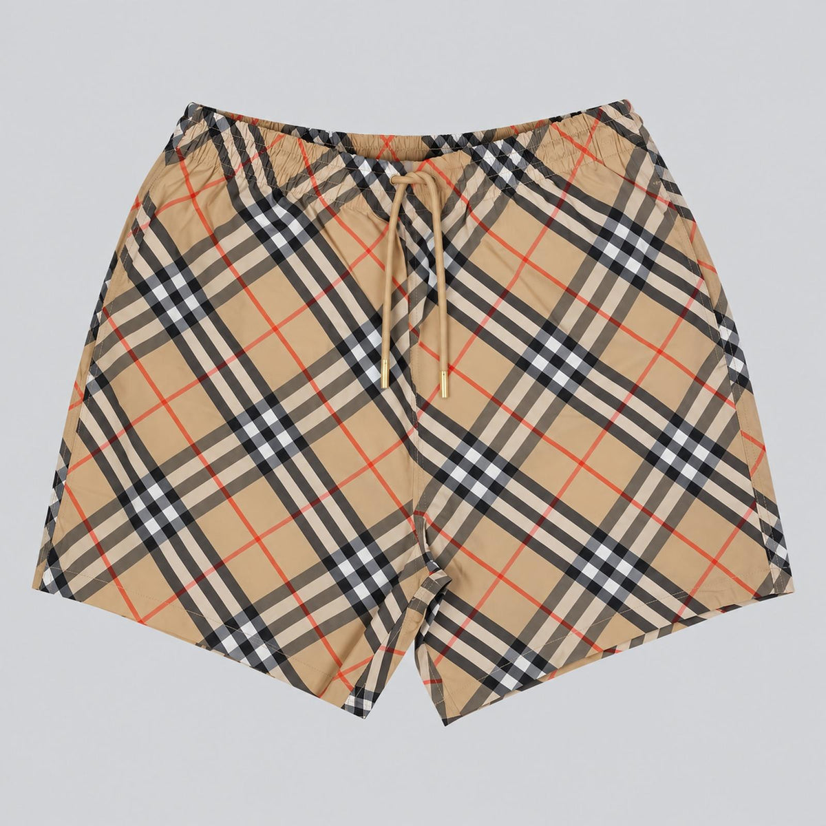 BURBERRY Beige Check Swim Shorts
