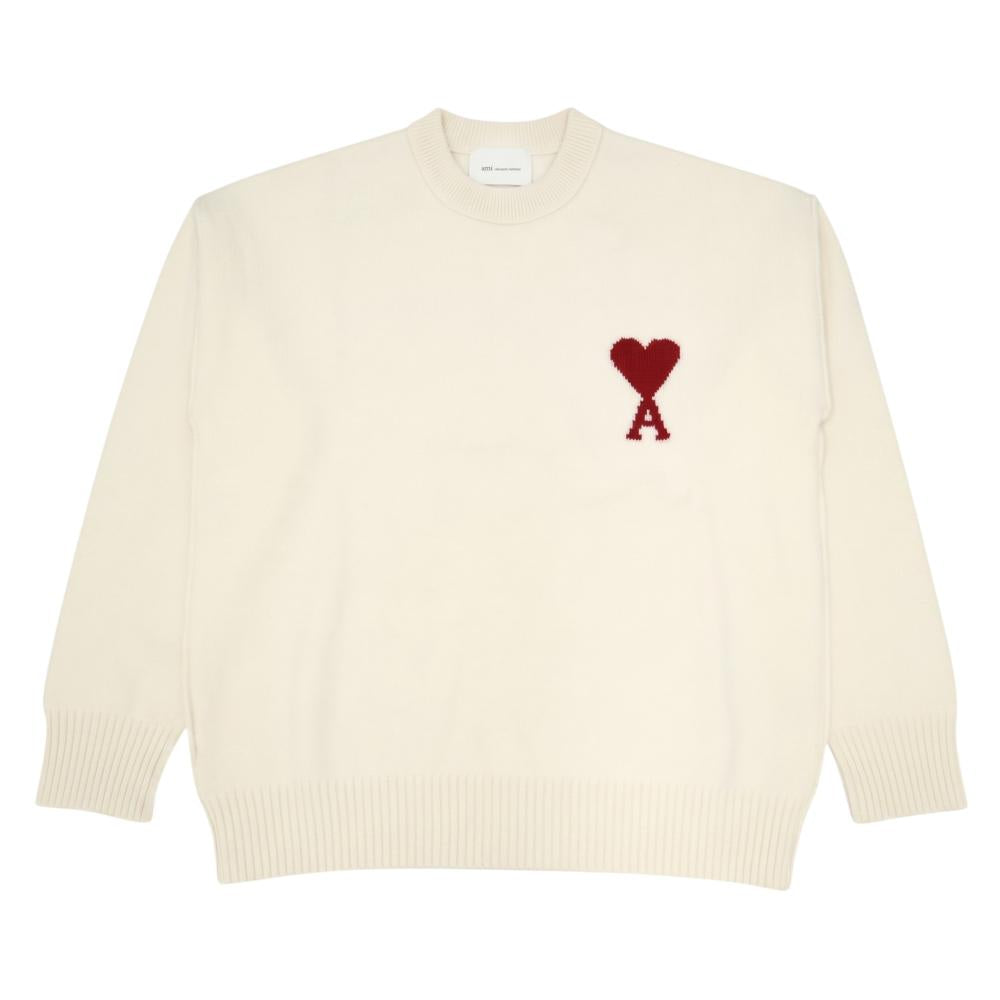 AMI Big Heart Logo Unisex Crewneck Knit Sweater