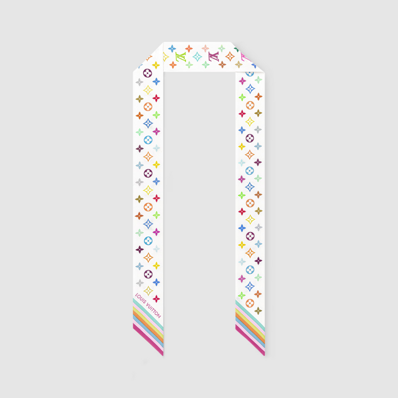 Louis Vuitton Monogram Multicolor Silk BB Bandana Scarf