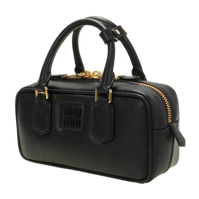 Miu Miu Arcadie Leather Tote Bag Black