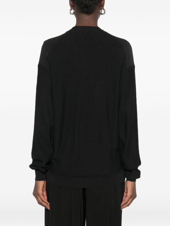 Lemaire Wool Knit Cardigan PO0052 LK1063 999 BLACK DOM