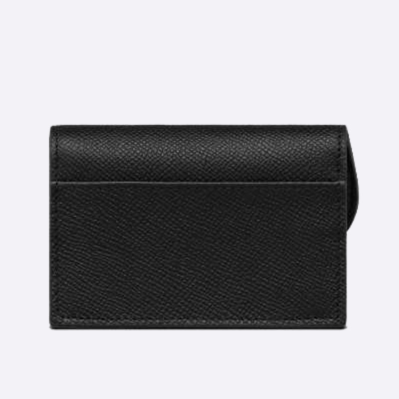DIOR Black Calfskin Saddle Card Holder Wallet S5611CBAA