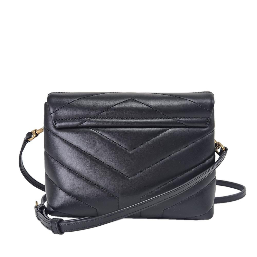 Saint Laurent Loulou Toy Quilted Leather Shoulder Bag Black Sm 678401 DV707 1000