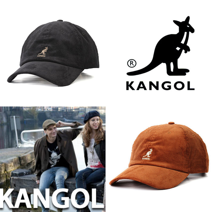 KANGOL Corduroy Strap Baseball Cap Black Brown Unisex k5206