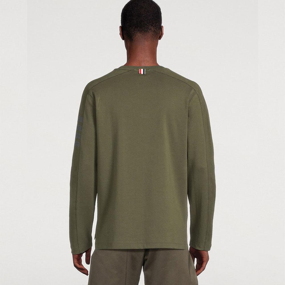 THOM BROWNE 4-Bar Long Sleeve Cotton T-Shirt Navy Men’s