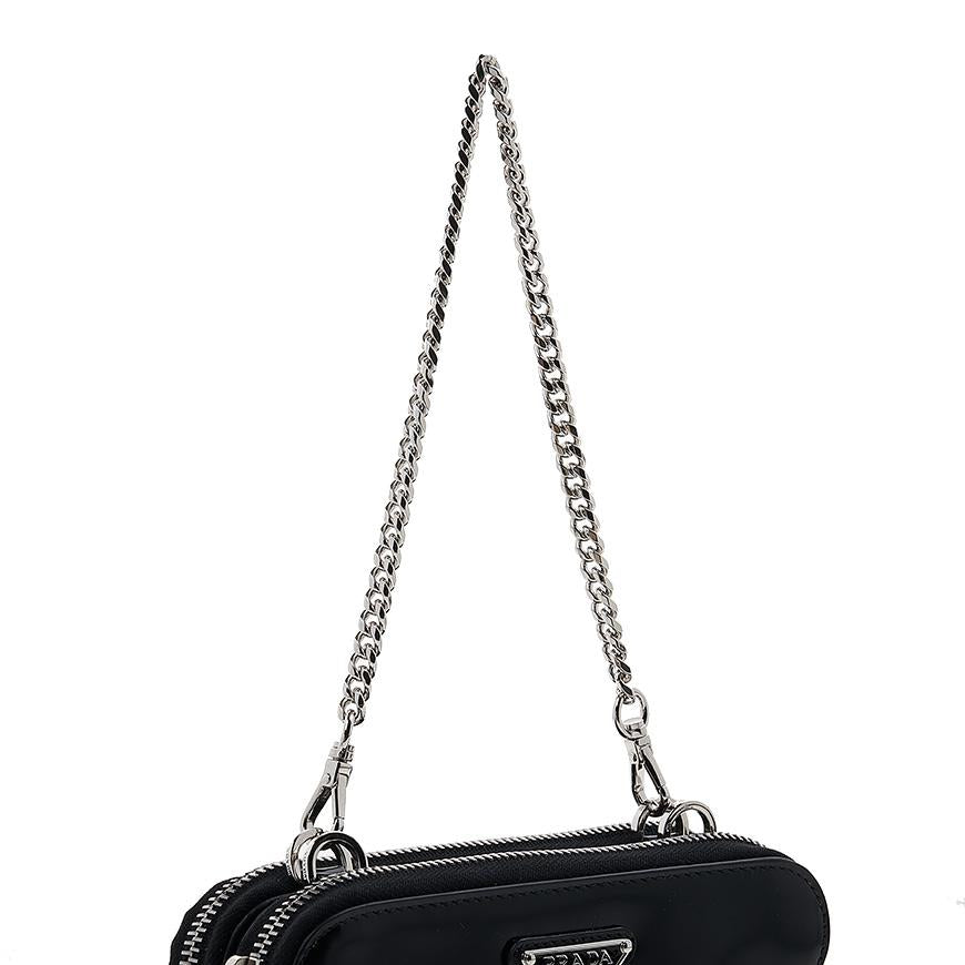 PRADA Women’s Brushed Leather Mini Pouch 1NR015 ZO6 F0002