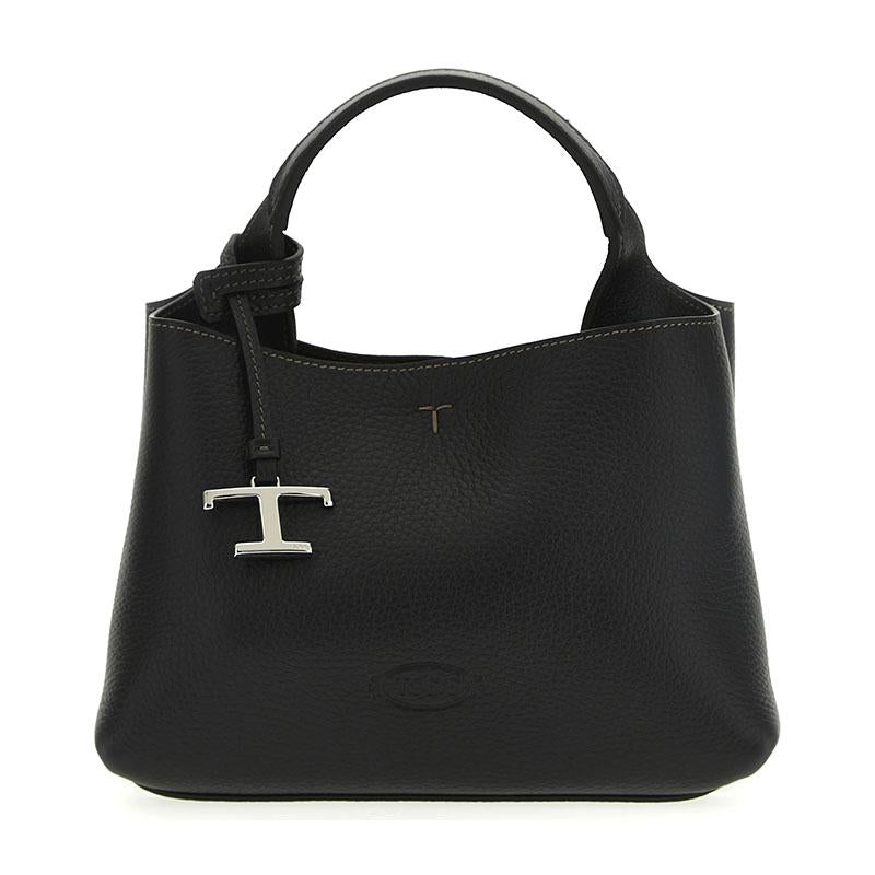 Tods Timeless Micro Tote Bag Black Leather Top Handle Handbag XBWAPAEL000 QRI