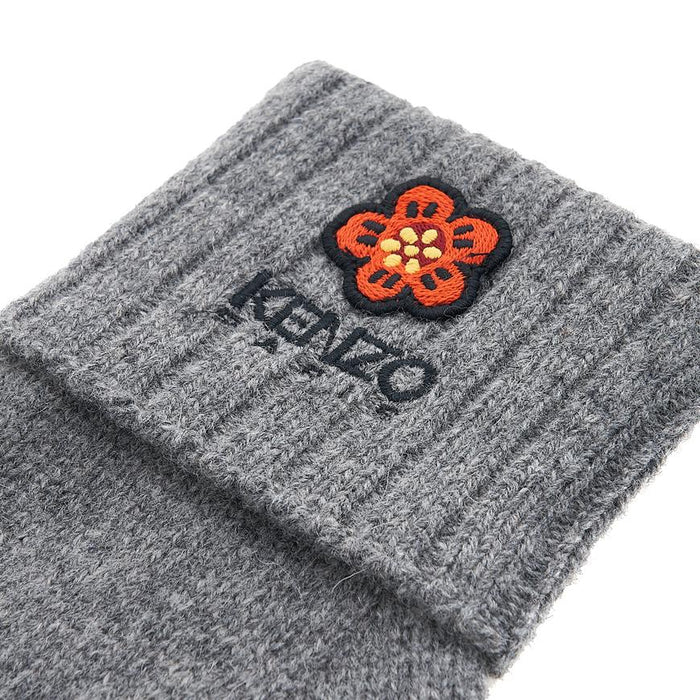 KENZO Boke Flower Wool Knit Gloves Men Gray