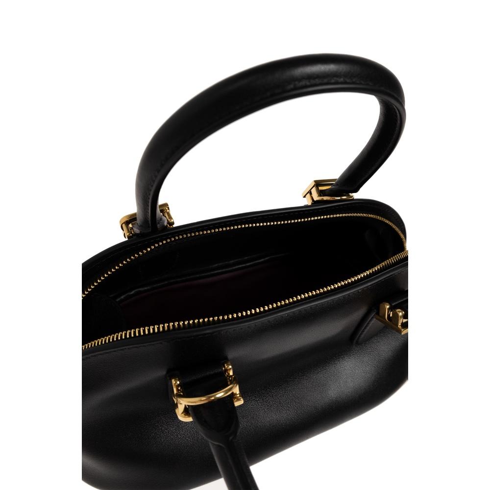 BALENCIAGA Bolero Bowling Tote Bag Black Leather