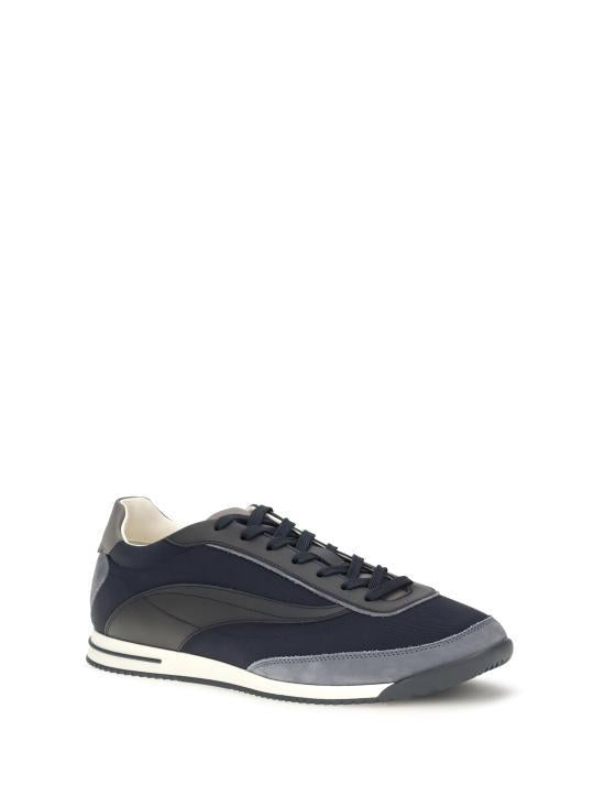 Brunello Cucinelli Leather Low-Top Sneakers for Men MZUGNIA357 CBJ62 BLUE DOM