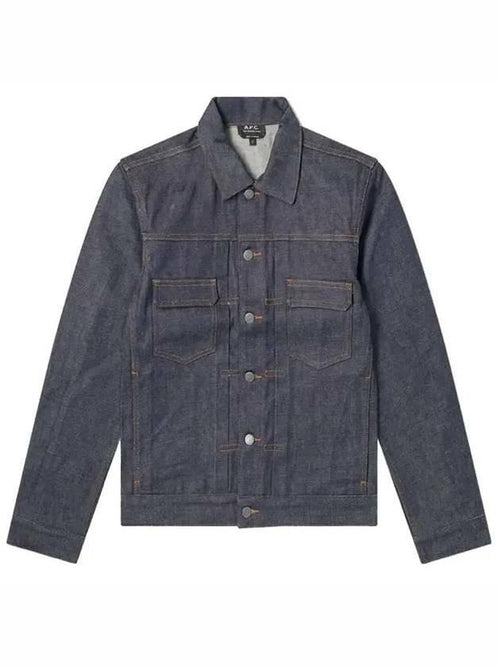 A.P.C. Indigo Denim Work Jacket Long Sleeve Men's Shirt Style CODBS H02191 IAI