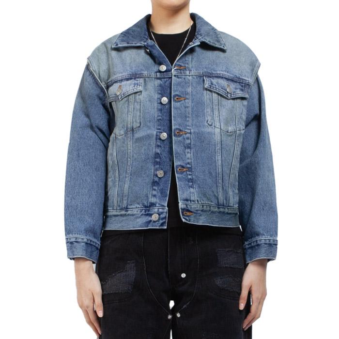 MM6 Blue Panelled Denim Jacket S52AM0308 M30018 965