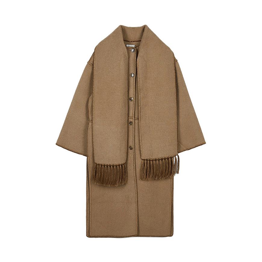 Toteme Embroidered Scarf Coat for Women 244WRO0131FB0292 033