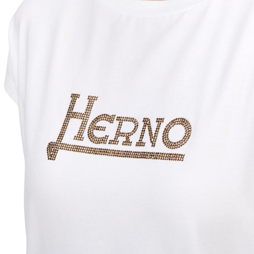 Herno Women’s Short Sleeve T-Shirt Black Cotton Top