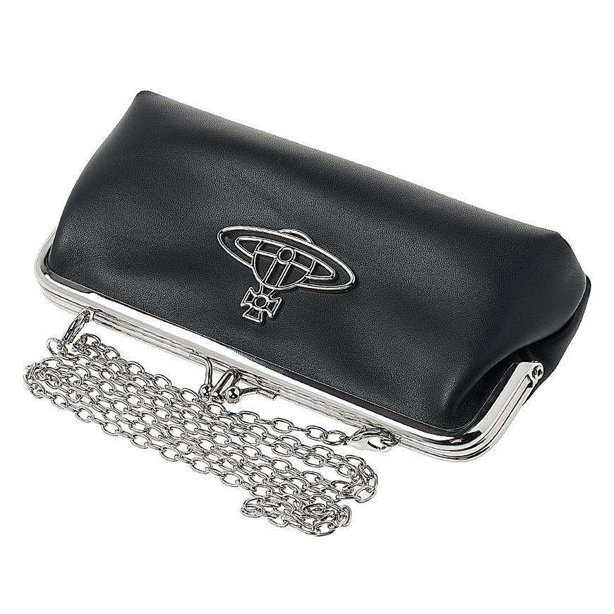 Vivienne Westwood Nappa Thin Line Prime Purse Chain Long Wallet Black