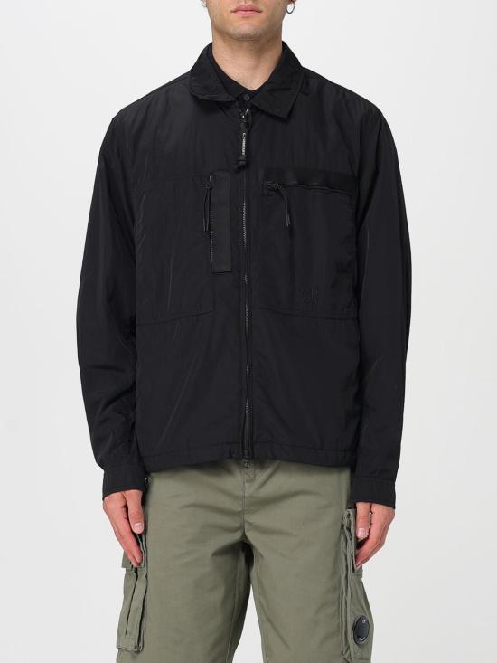 CP Company Black Nylon Hooded Jacket for Men 18CMOS092 A005904G