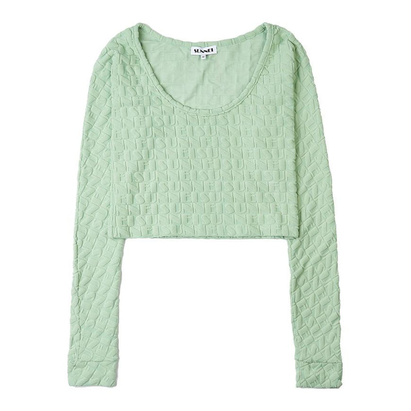 SUNNEI Jacquard Crop T-Shirt Women’s Green