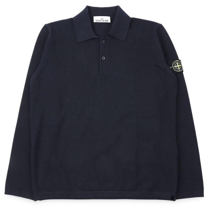 STONE ISLAND Men’s Patch Logo PK Knit Sweater Navy Round Nec 5100024 S01B2 V0020