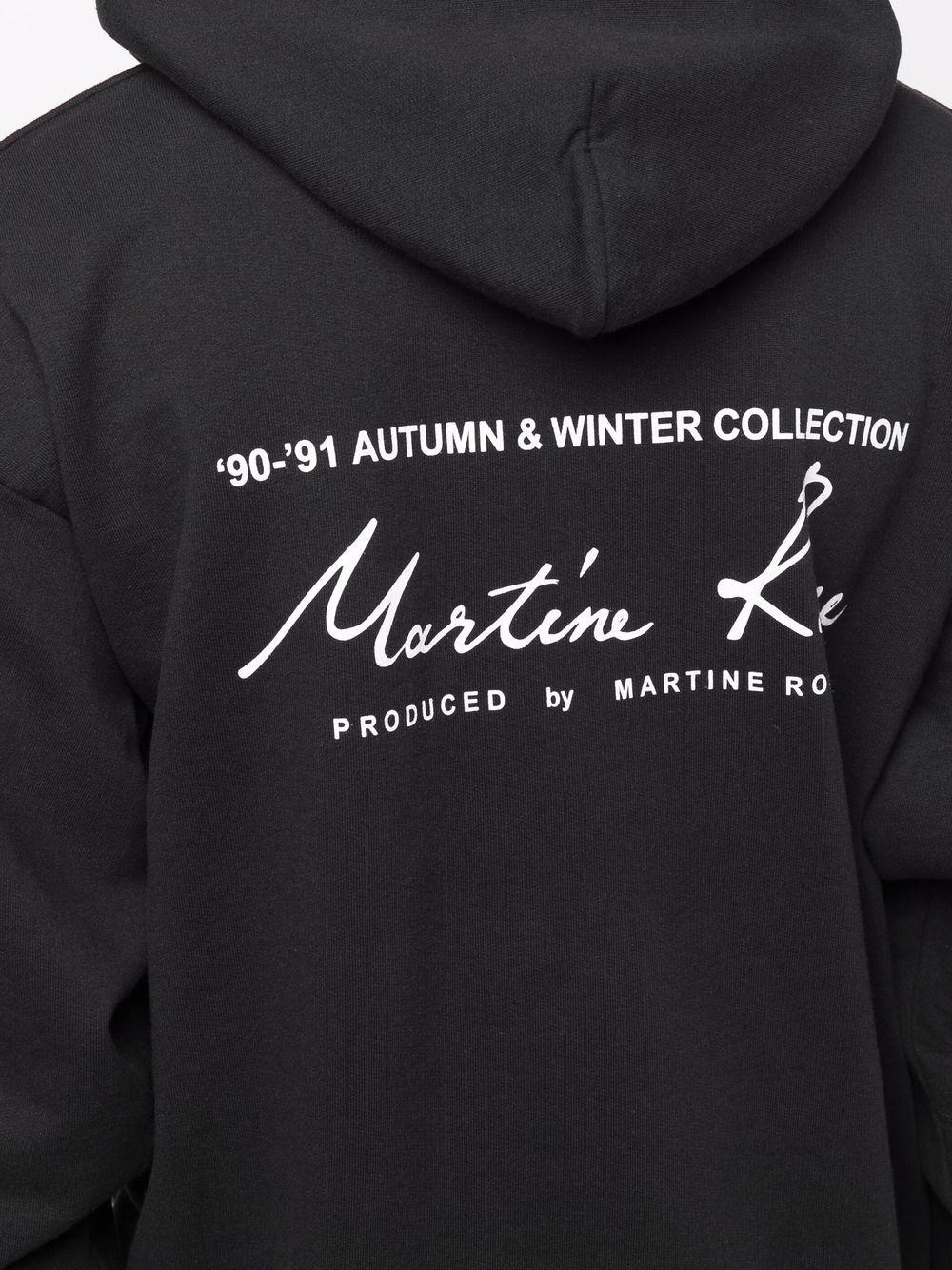 MARTINE ROSE Black Back Lettering Hooded Sweatshirt CMRSS28602FL BLACK STK