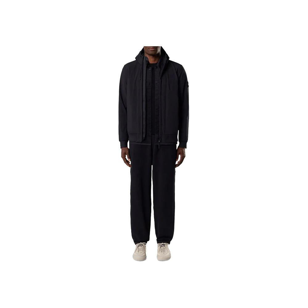 STONE ISLAND Soft Shell Membrana Hooded Jacket Black Men’s