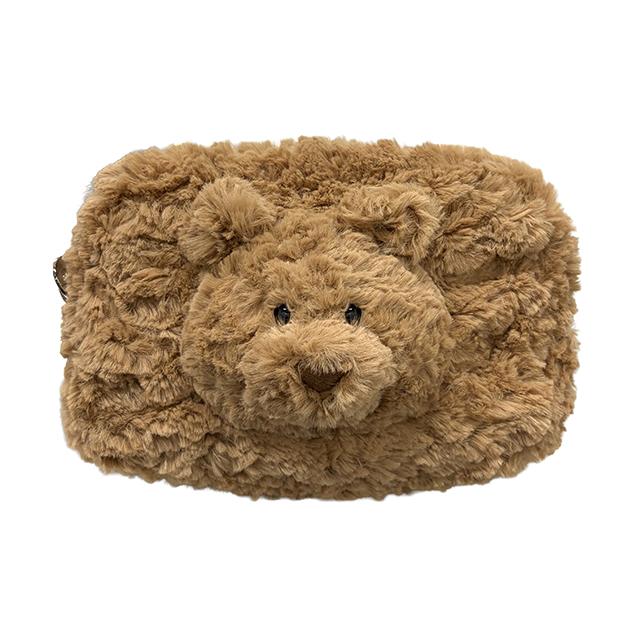 jELLYCAT Bartholomew Bear Pouch Unisex Brown Zip Clutch BAR4PP