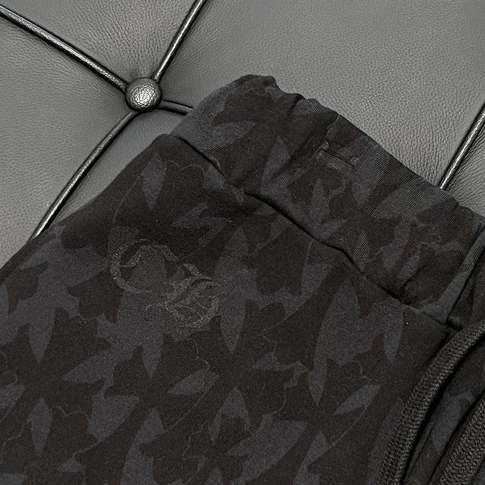 Chrome Hearts Black Cemetery Cross All Over Print Sweat Jogger Pants