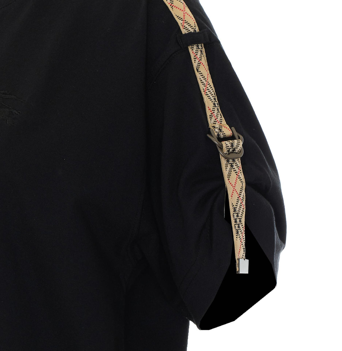 BURBERRY Short Sleeve Cotton T-Shirt Dress Black Women
