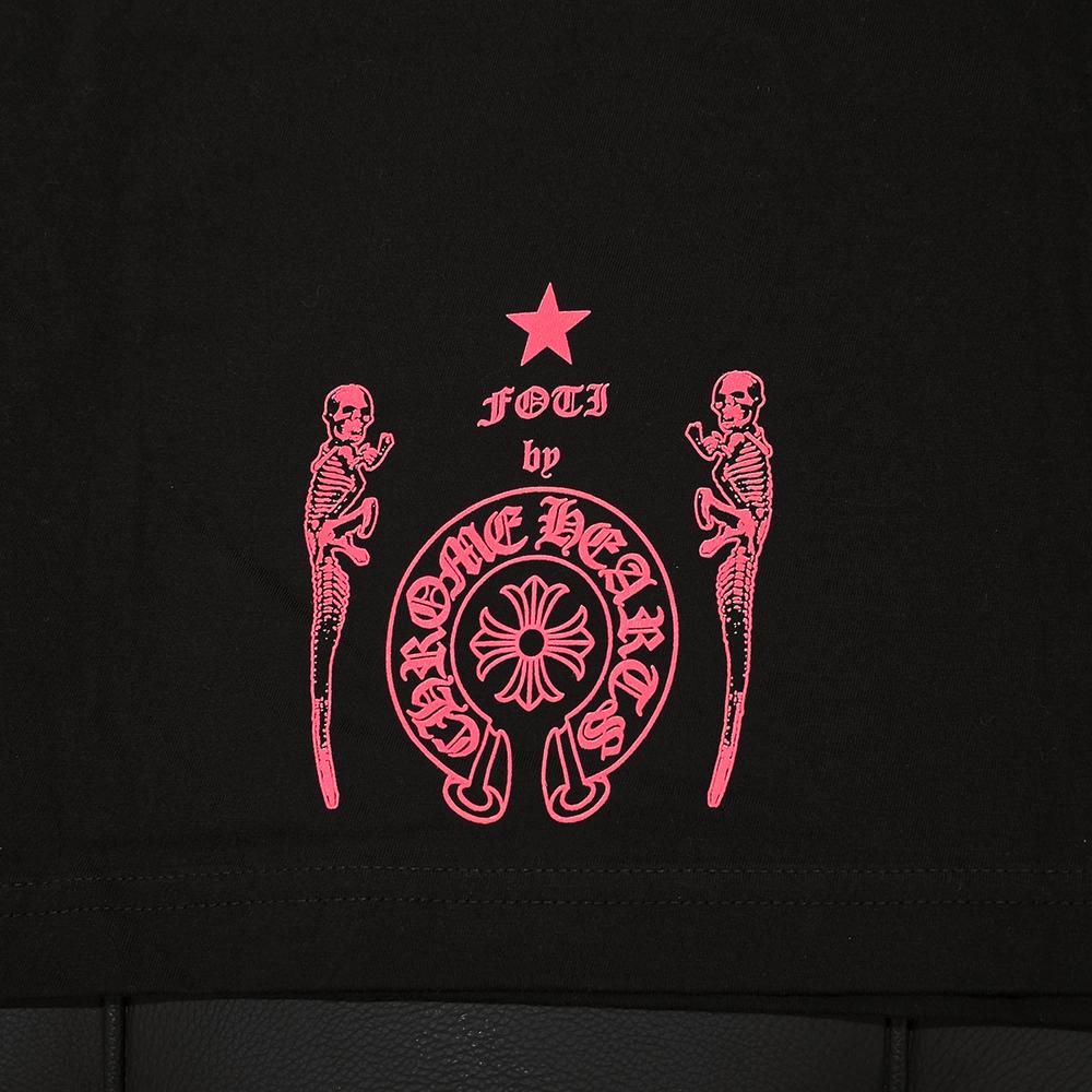 Chrome Hearts Forty Black Pink Long Sleeve T-Shirt
