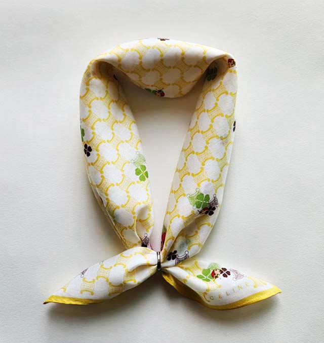 CELINE Triomphe Handkerchief Petite Scarf Unisex
