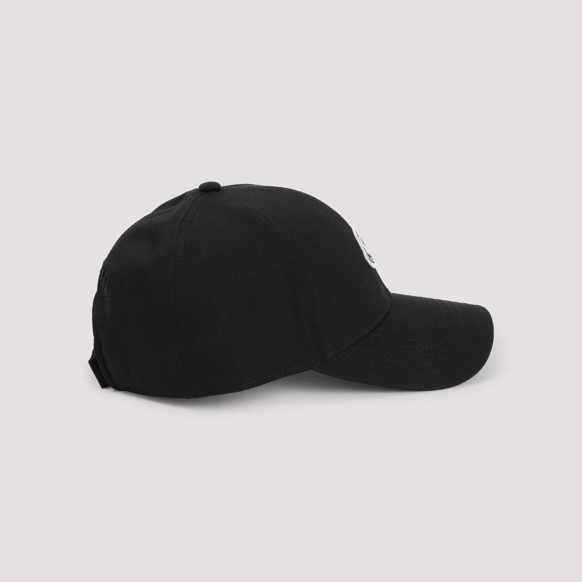 Moncler Black Cotton Logo Baseball Cap