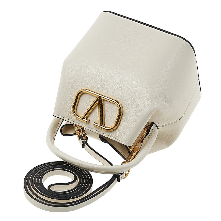 VALENTINO VLogo Micro Bucket Bag Leather Shoulder Bag Black