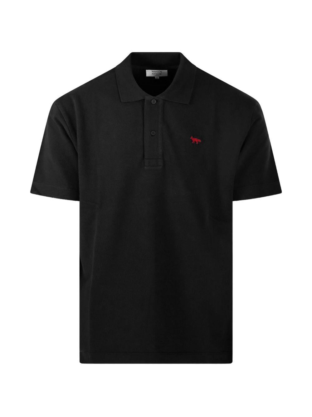 Maison Kitsune Cotton Short Sleeve Polo Shirt White Men