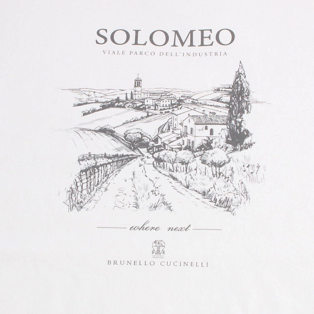 Brunello Cucinelli Solomeo Logo Print Beige Short Sleeve T-Shirt M0B138454 C2832