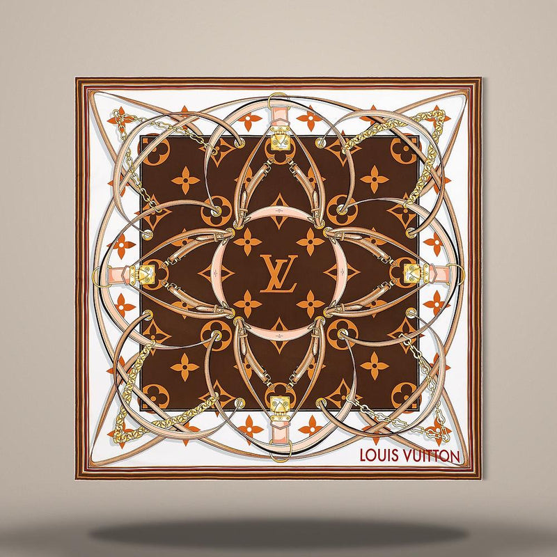 Louis Vuitton Ultimate Monogram Square Scarf 90 Brown