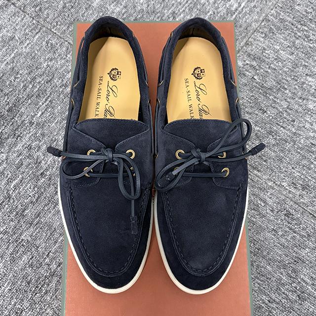 Loro Piana Suede Sea Sail Walk Loafers Brown Men's FAN1317 W000