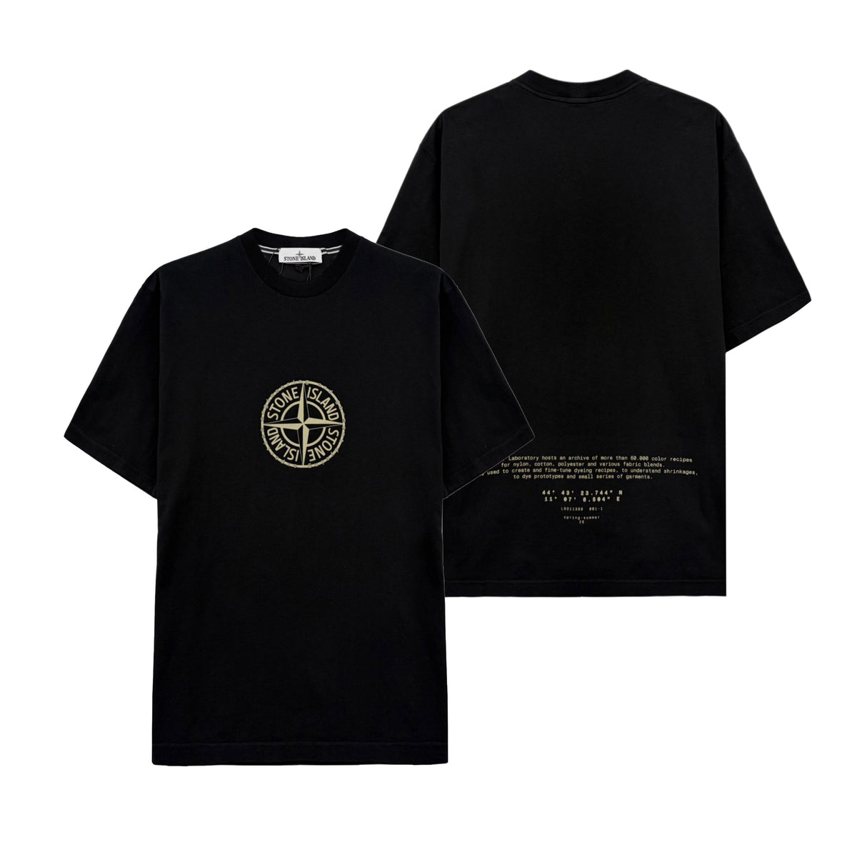 STONE ISLAND Circular Logo Short Sleeve T-Shirt Black Men 2100001 V0029