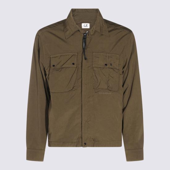 CP Company Ivy Green Nylon Hooded Jacket for Men