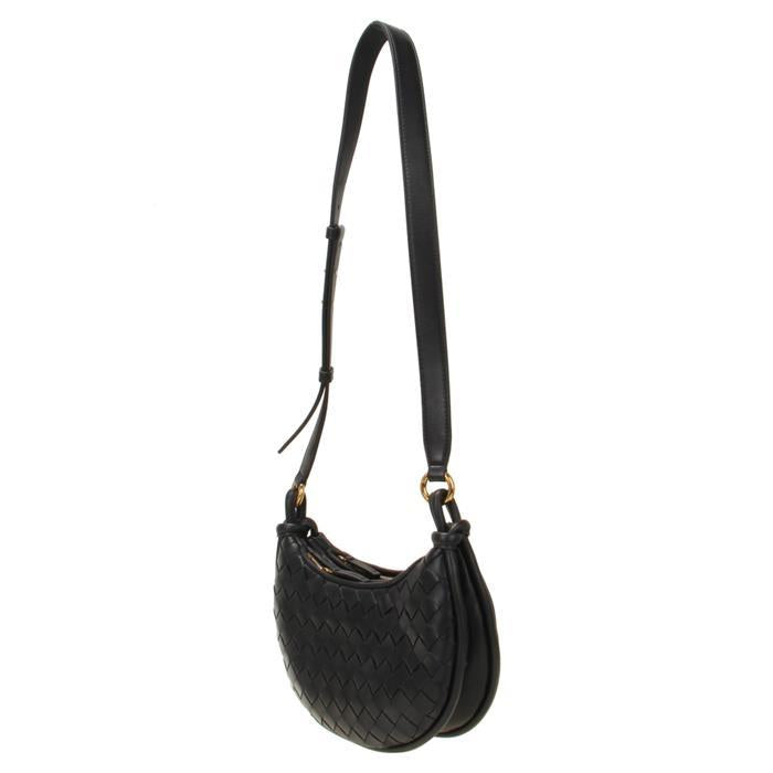 Bottega Veneta Black Leather Gemelli Messenger Shoulder Bag