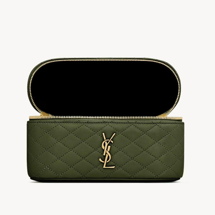 Saint Laurent Gaby Medium Vanity Bag Olive Wood Shoulder Bag