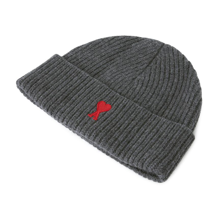AMI Unisex Knit Beanie Hat Gray