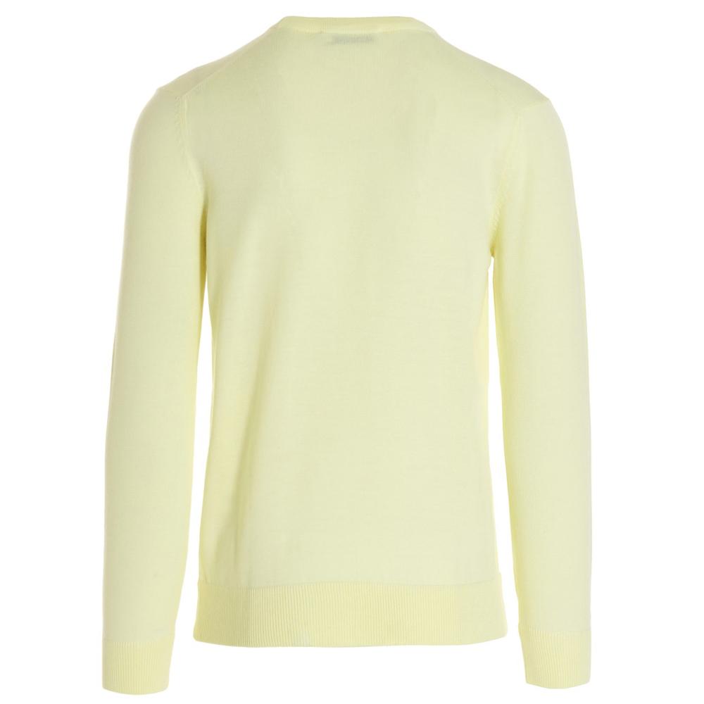 Maison Kitsune Fox Head Light Yellow Men's Crewneck Sweater IU00504KT1036 P720