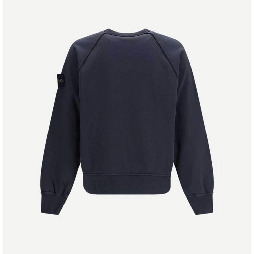 STONE ISLAND Oversized Crewneck Sweatshirt Navy