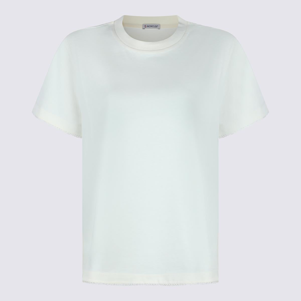 Moncler White Short Sleeve Cotton T-Shirt