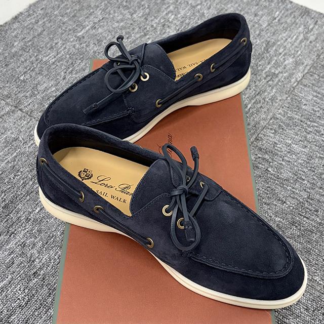 Loro Piana Suede Sea Sail Walk Loafers Brown Men's FAN1317 W000