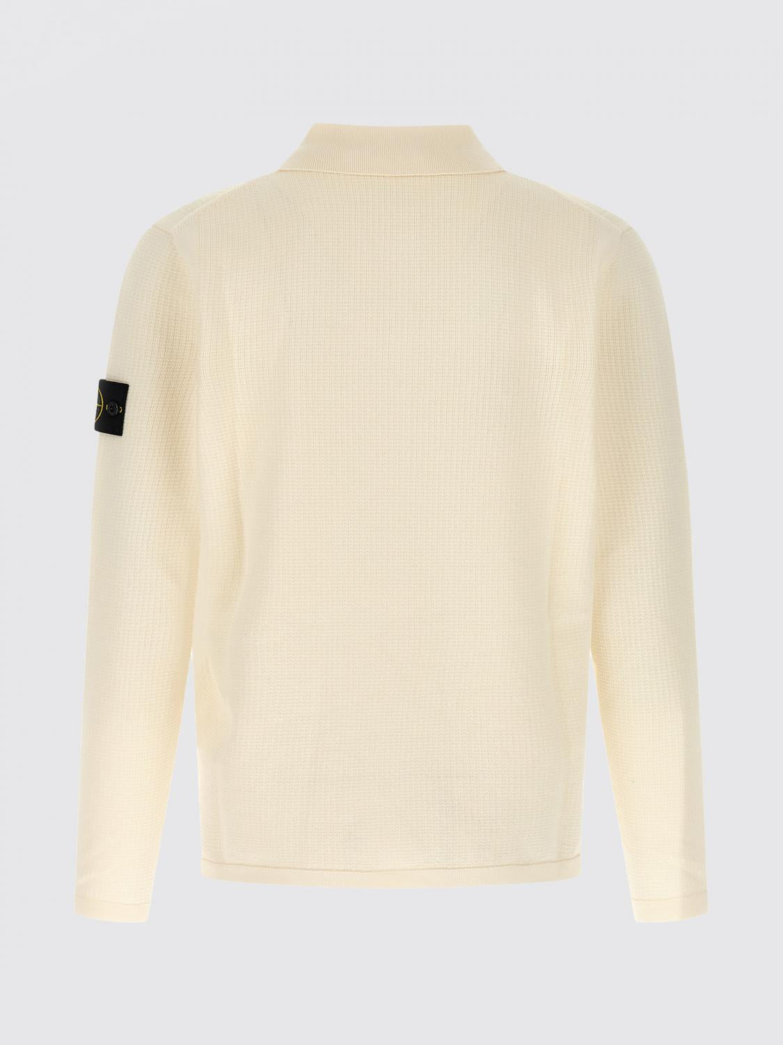 STONE ISLAND Navy Knit Short Sleeve Polo Shirt