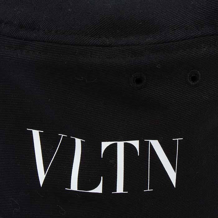 VALENTINO VLTN Logo Print Unisex Black Bucket Hat