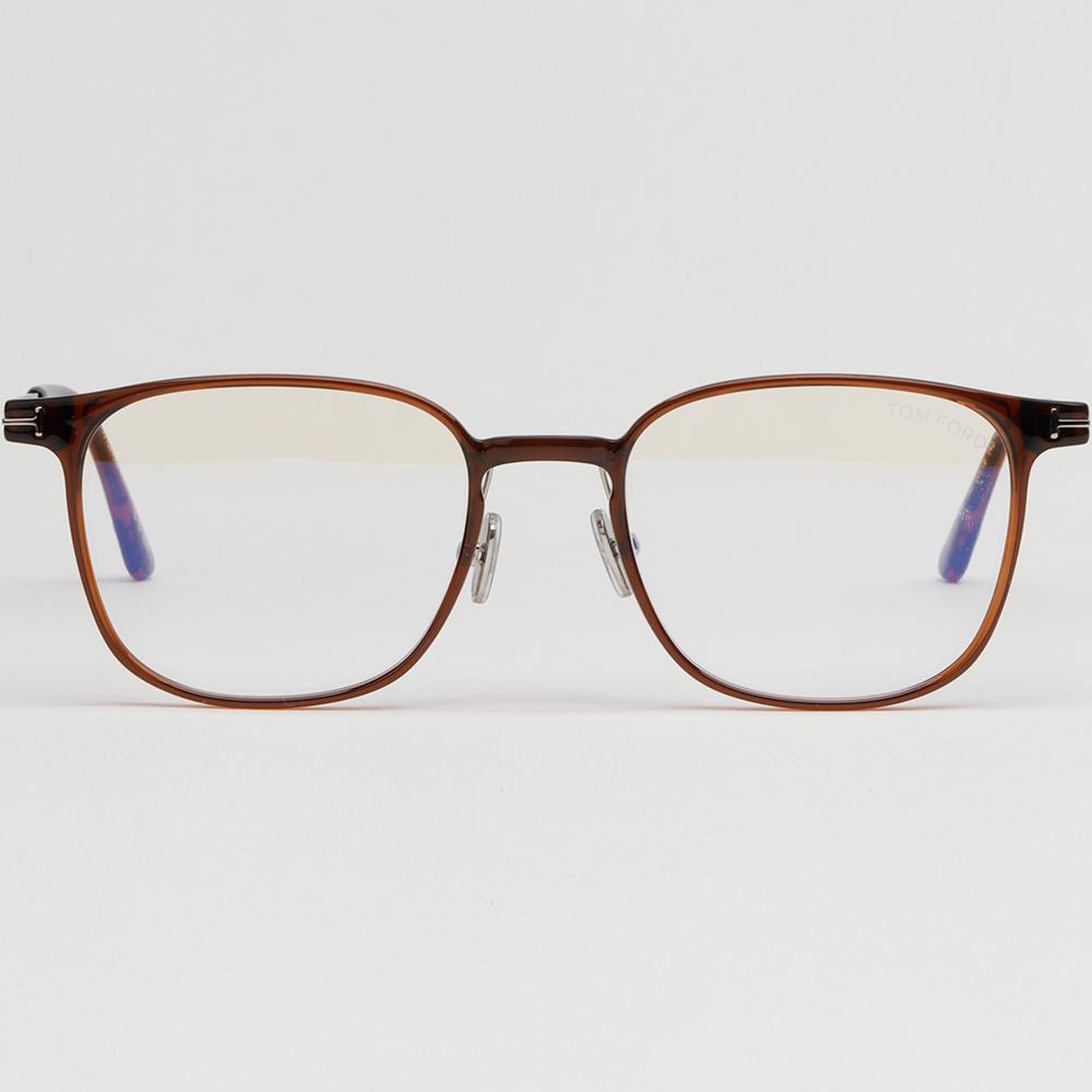 TOM FORD Blue Light Blocking Square Glasses Frame Asian Fit Transpa TF5923KB 045