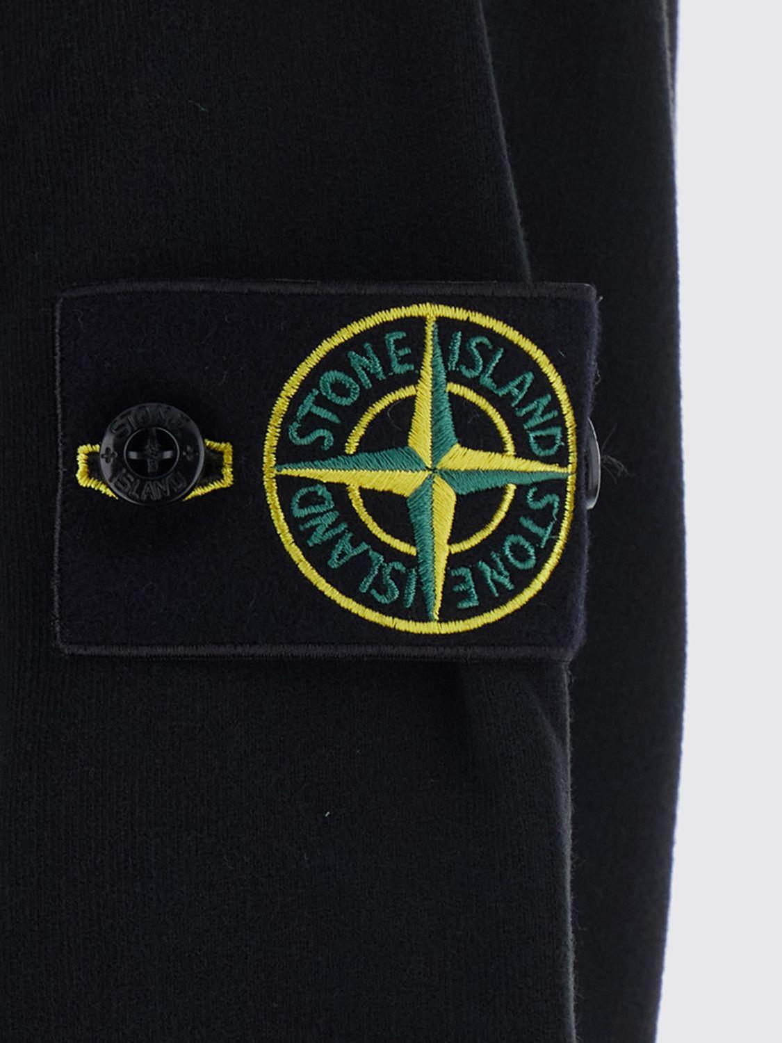 STONE ISLAND Black Cotton Pullover Hoodie