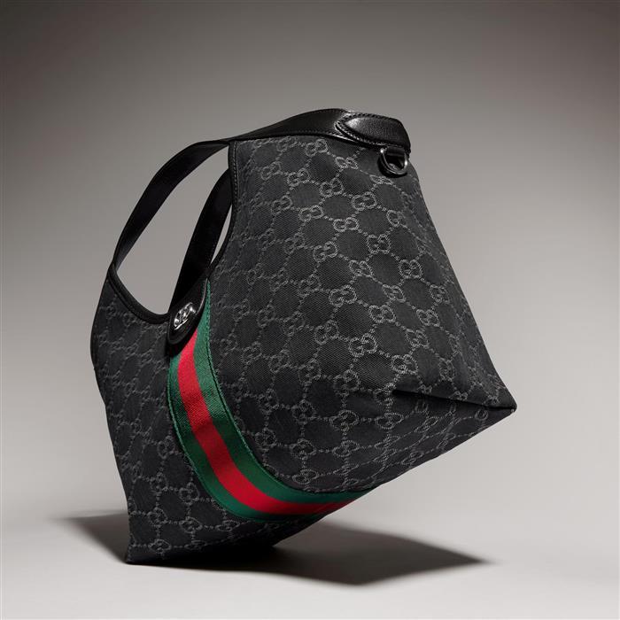 GUCCI Ggilio Small Black Leather Tote Bag
